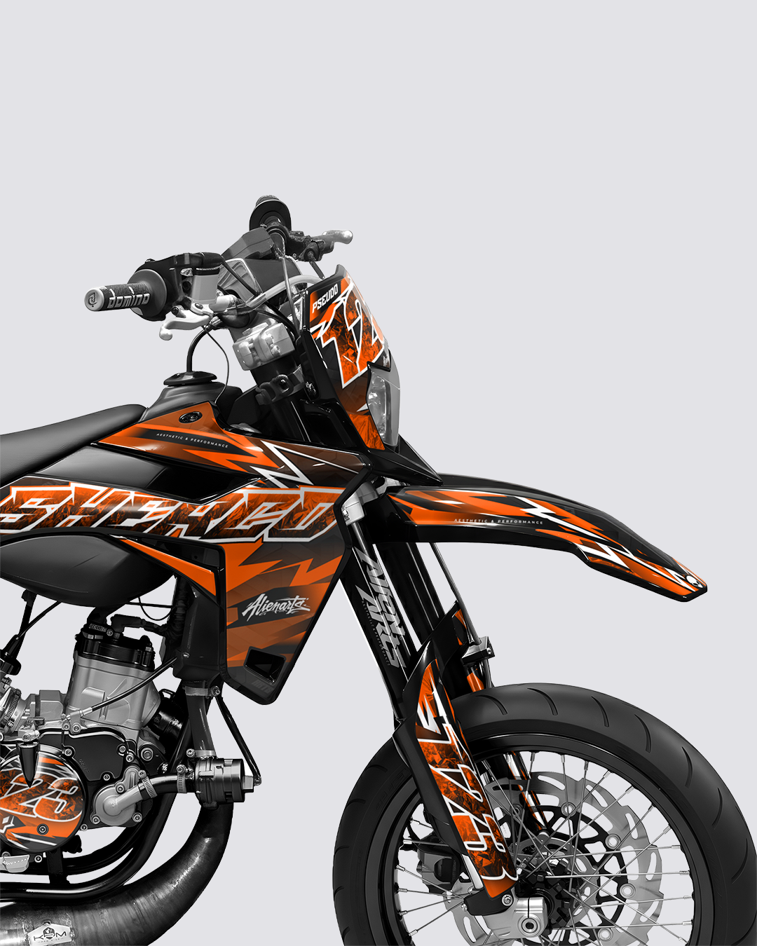 RAMPAGE - Kit deco SHERCO 50cc - Orange — vue de face