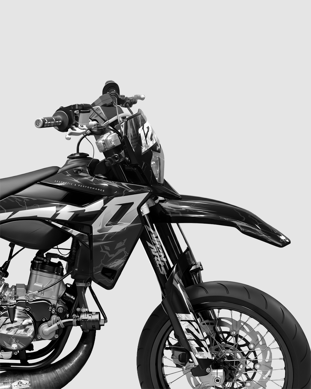 STORMX - Kit deco SHERCO 50cc - Blanc — vue de face