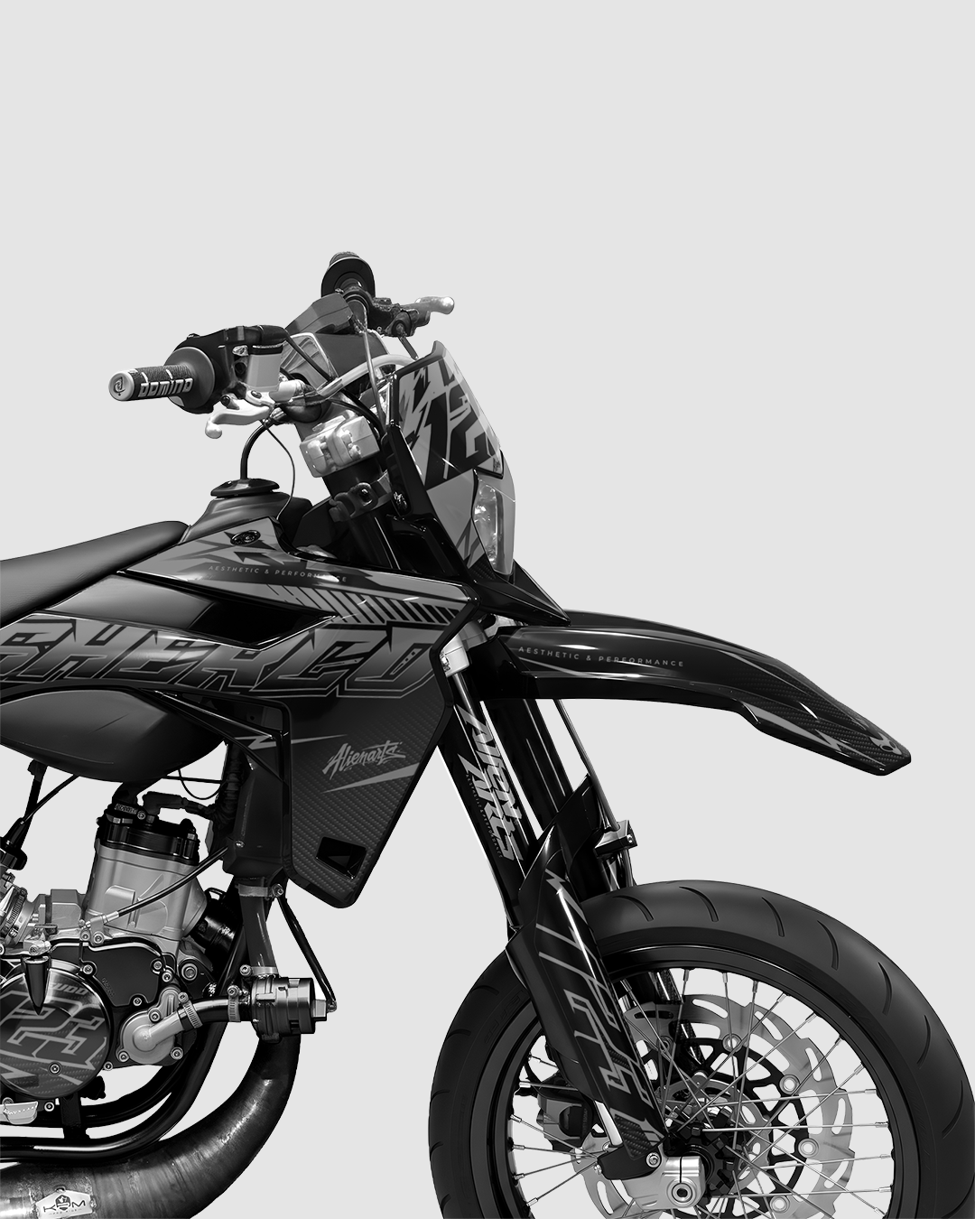 REAPER - Kit deco SHERCO 50cc - Blanc — vue de face