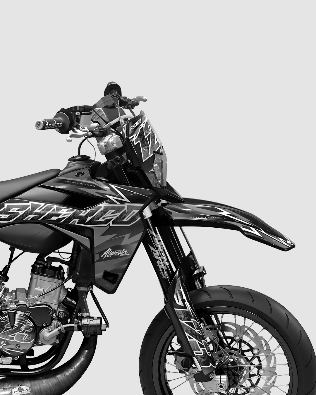 RAMPAGE - Kit deco SHERCO 50cc - Blanc — vue de face