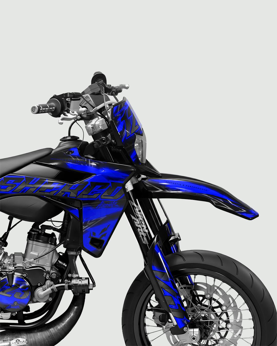 RAZOR - Kit deco SHERCO 50cc - Bleu — vue de face
