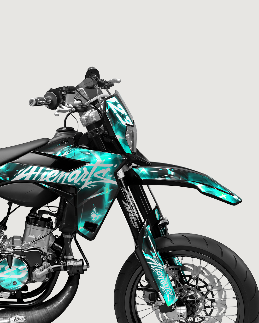 PLASMA - Kit deco SHERCO 50cc - Turquoise — vue de face