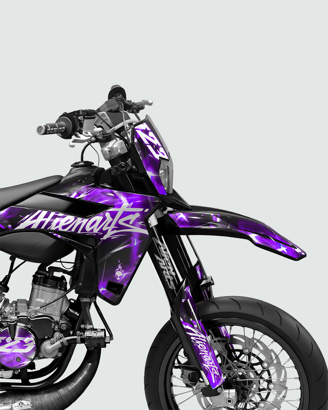 PLASMA - Kit deco SHERCO 50cc - Violet — vue de face