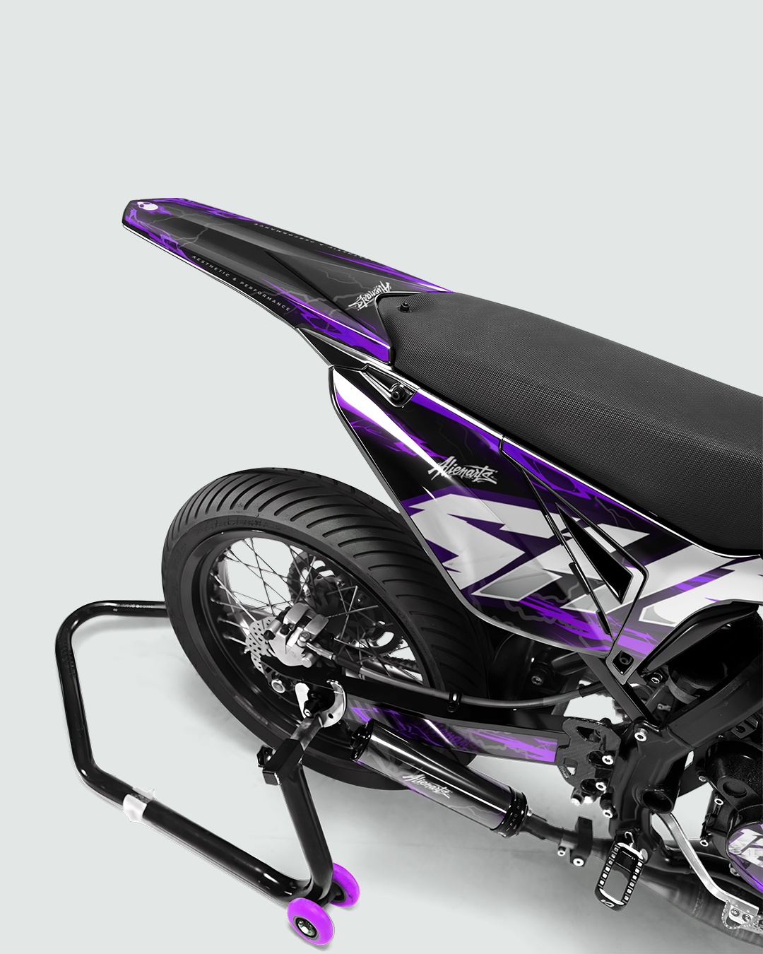 STORMX - Kit deco SHERCO 50cc - Violet — vue de dos