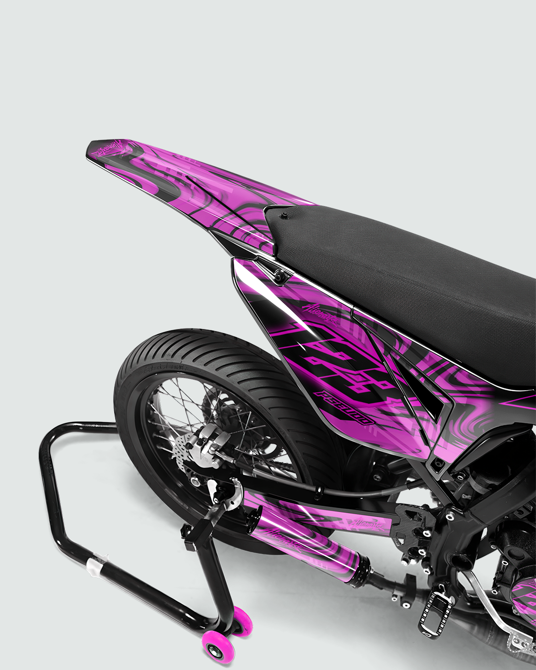 VORTEX - Kit deco SHERCO 50cc - Rose — vue de dos