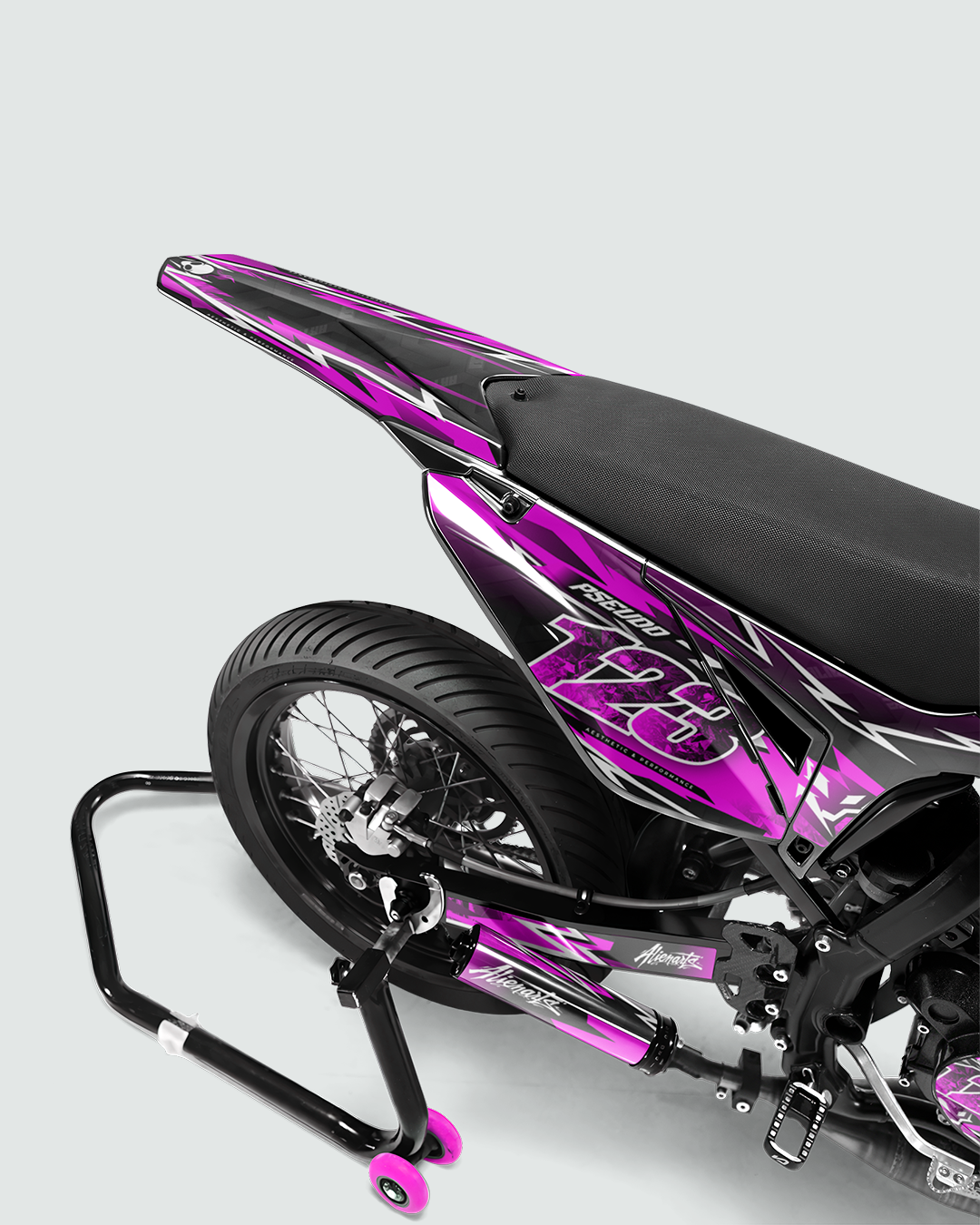 RAMPAGE - Kit deco SHERCO 50cc - Rose — vue de dos