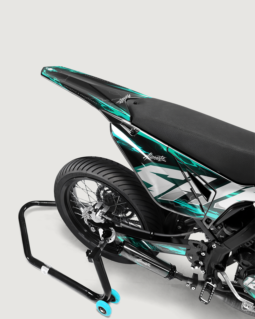 STORMX - Kit deco SHERCO 50cc - Turquoise — vue de dos