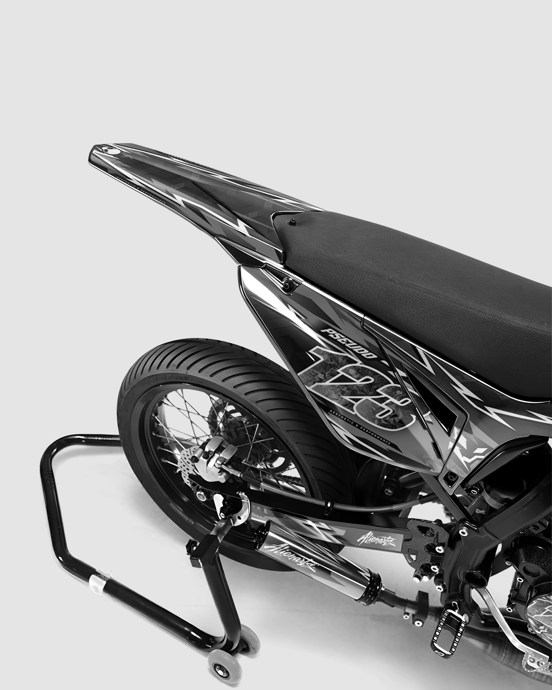 RAMPAGE - Kit deco SHERCO 50cc - Blanc — vue de dos