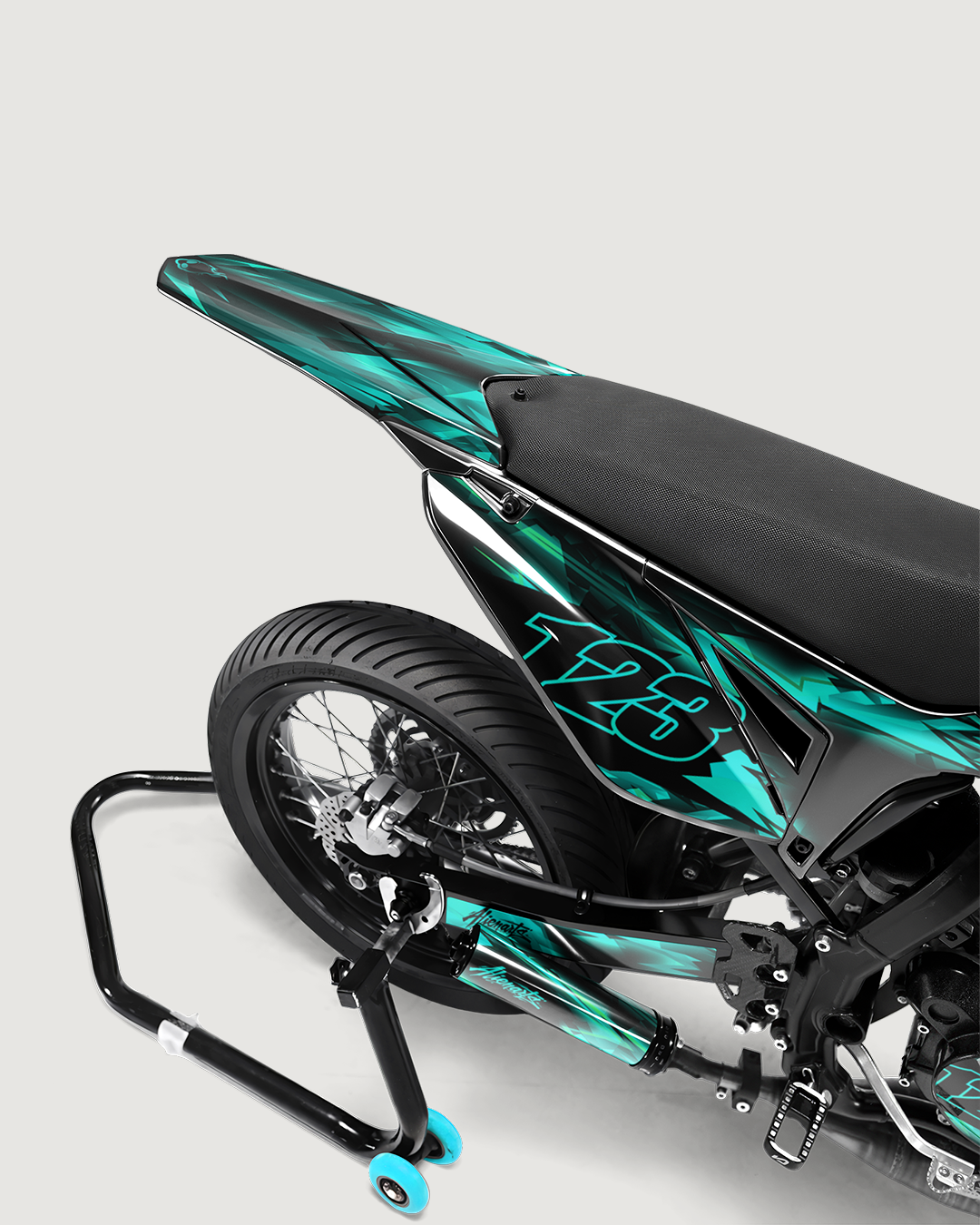 RUSH - Kit deco SHERCO 50cc - Turquoise — vue de dos