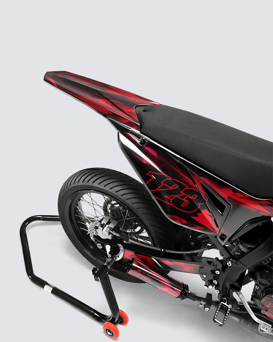 RUSH - Kit deco SHERCO 50cc - Rouge — vue de dos
