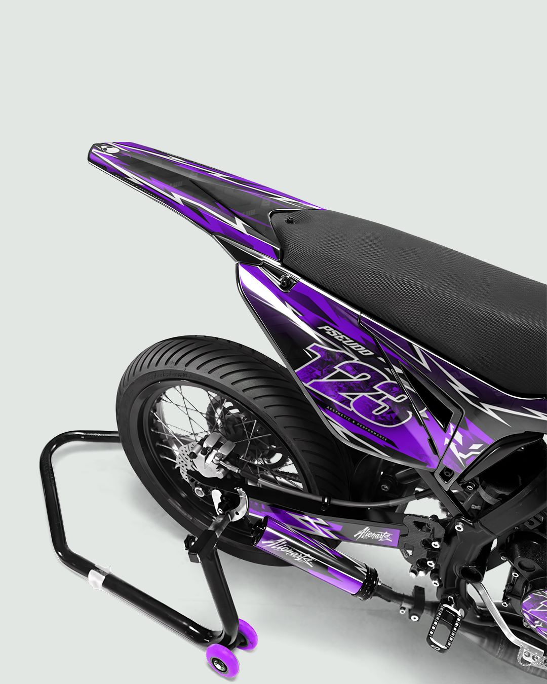 RAMPAGE - Kit deco SHERCO 50cc - Violet — vue de dos