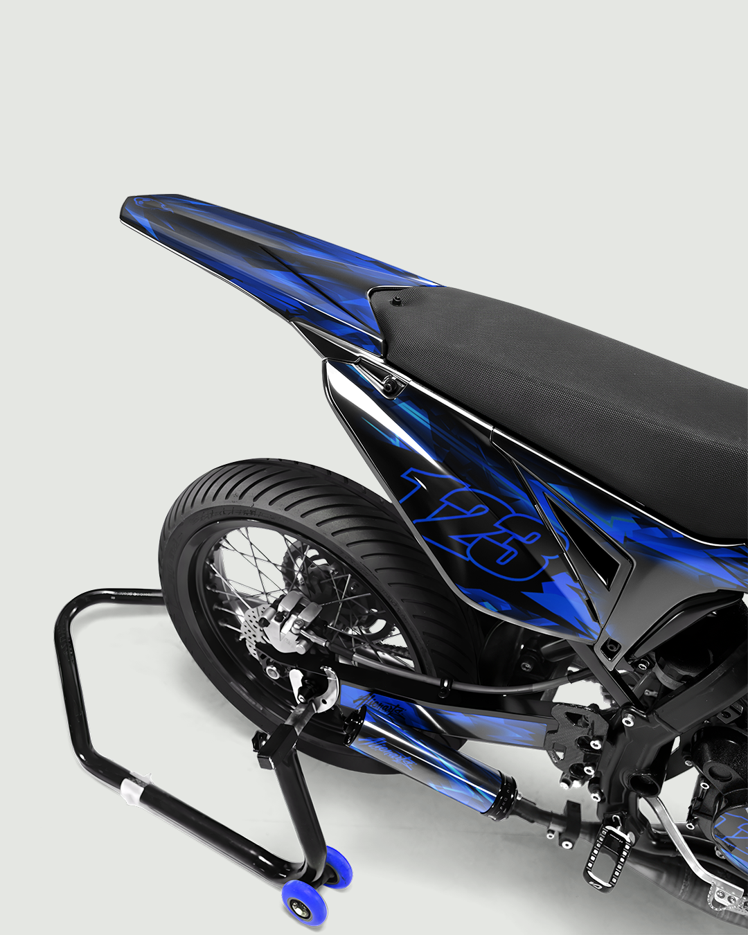 RUSH - Kit deco SHERCO 50cc - Bleu — vue de dos