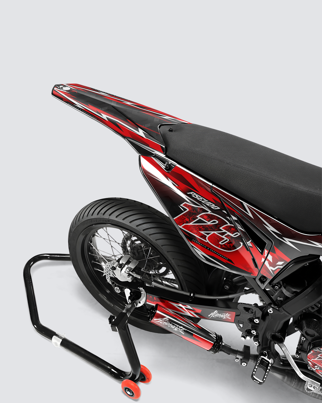 RAMPAGE - Kit deco SHERCO 50cc - Rouge — vue de dos
