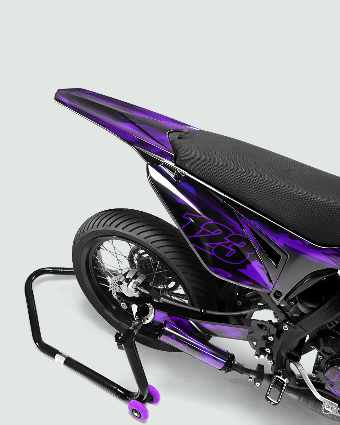 RUSH - Kit deco SHERCO 50cc - Violet — vue de dos