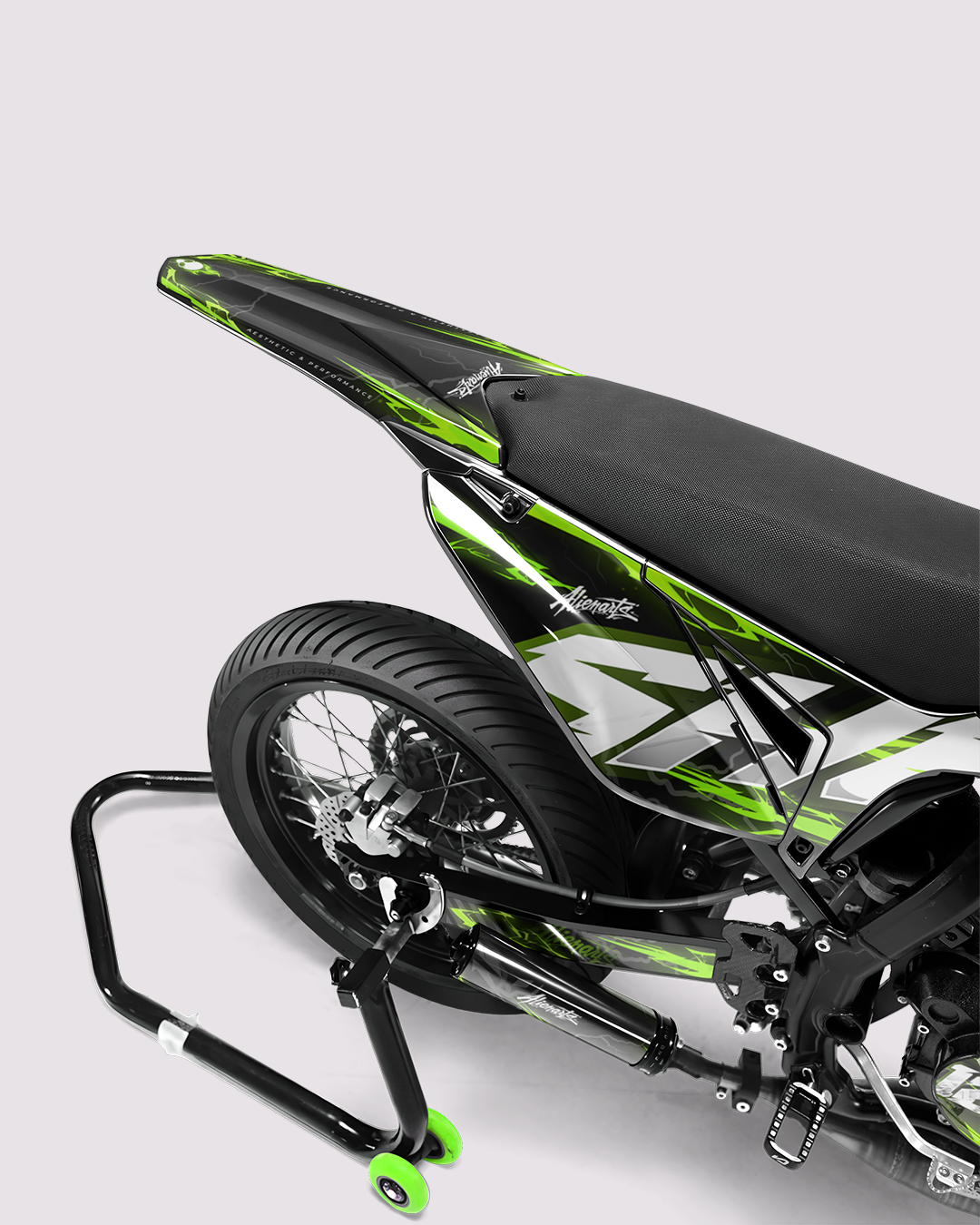 STORMX - Kit deco SHERCO 50cc - Vert — vue de dos