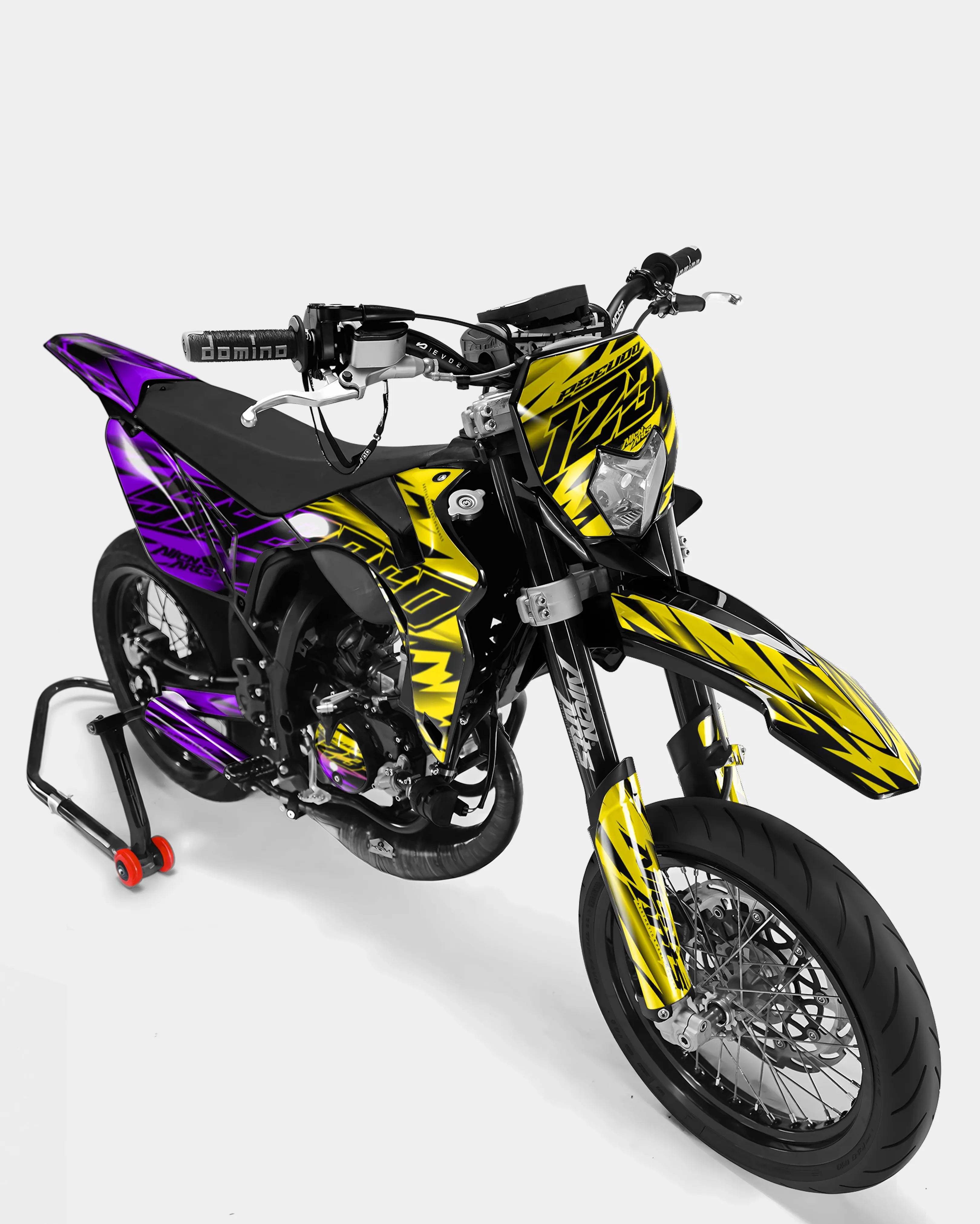 PAENO - Dekorationsset SHERCO 50cc - Gelb Violett