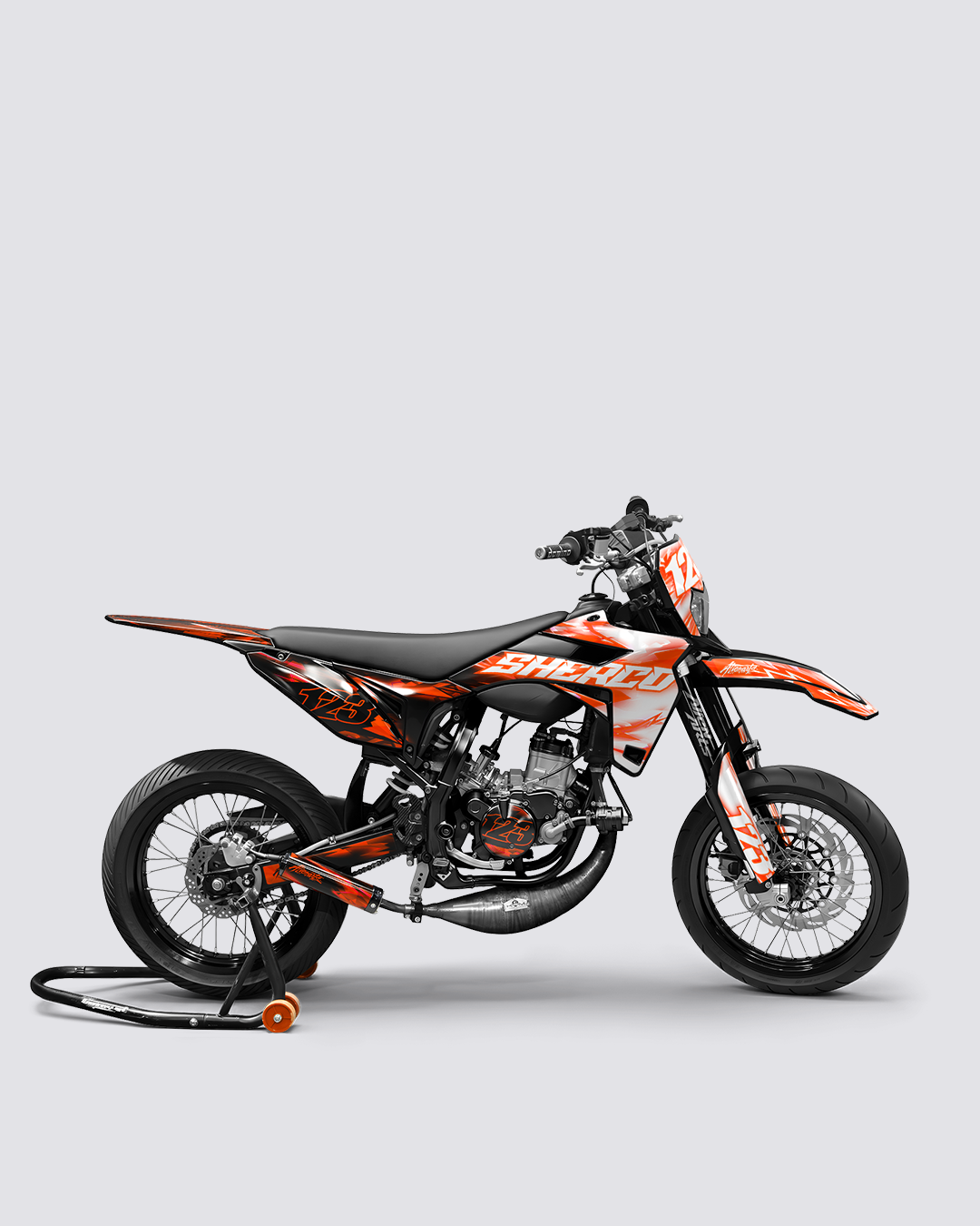 RUSH - Kit deco SHERCO 50cc - Orange — vue de côté