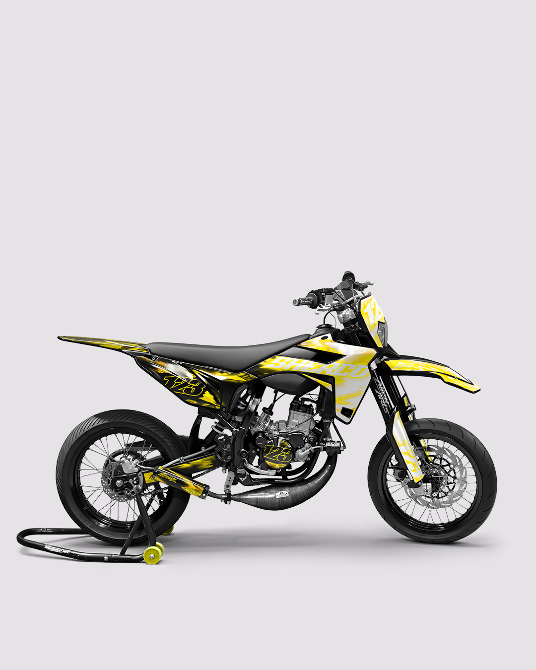 RUSH - Kit deco SHERCO 50cc - Jaune — vue de côté