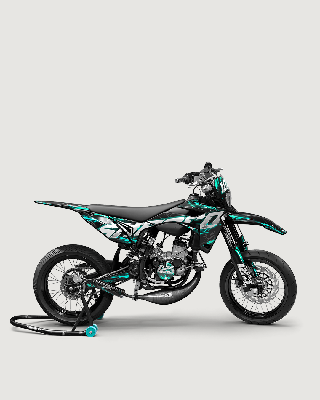 STORMX - Kit deco SHERCO 50cc - Turquoise — vue de côté