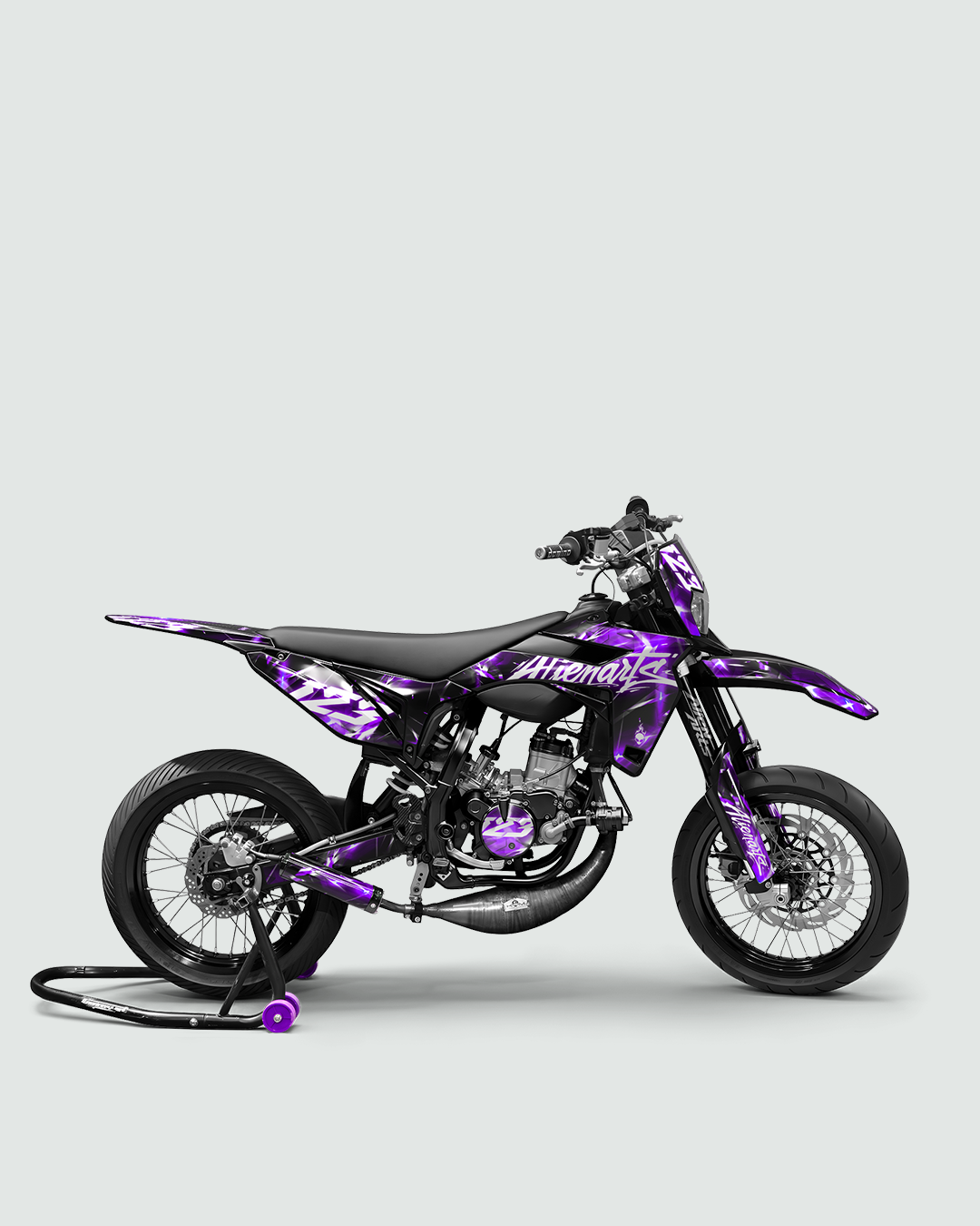 PLASMA - Kit deco SHERCO 50cc - Violet — vue de côté