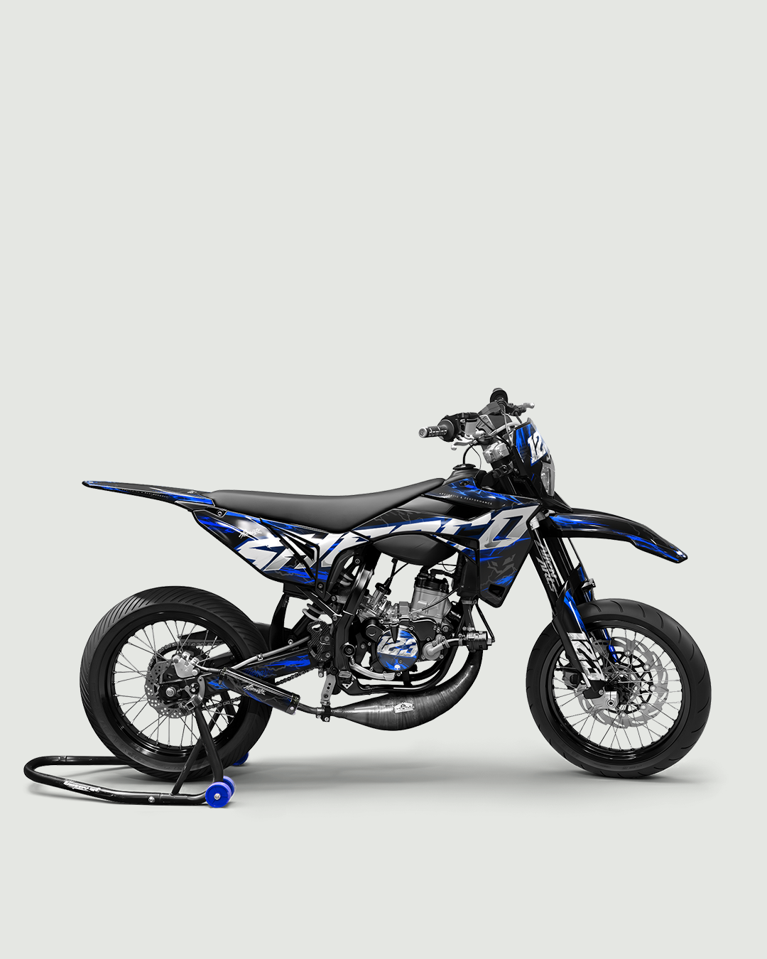 STORMX - Kit deco SHERCO 50cc - Bleu — vue de côté