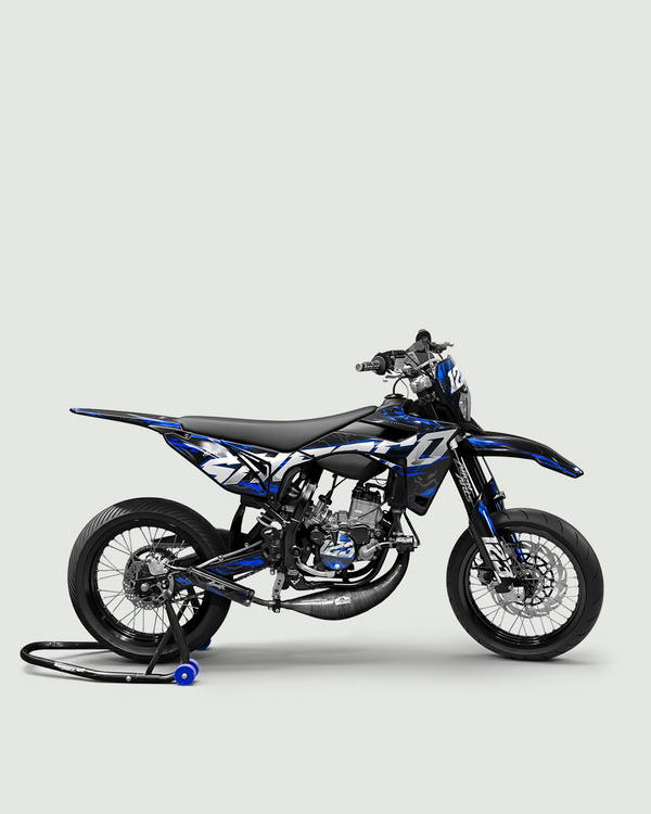 STORMX - Kit deco SHERCO 50cc - Bleu — vue de côté