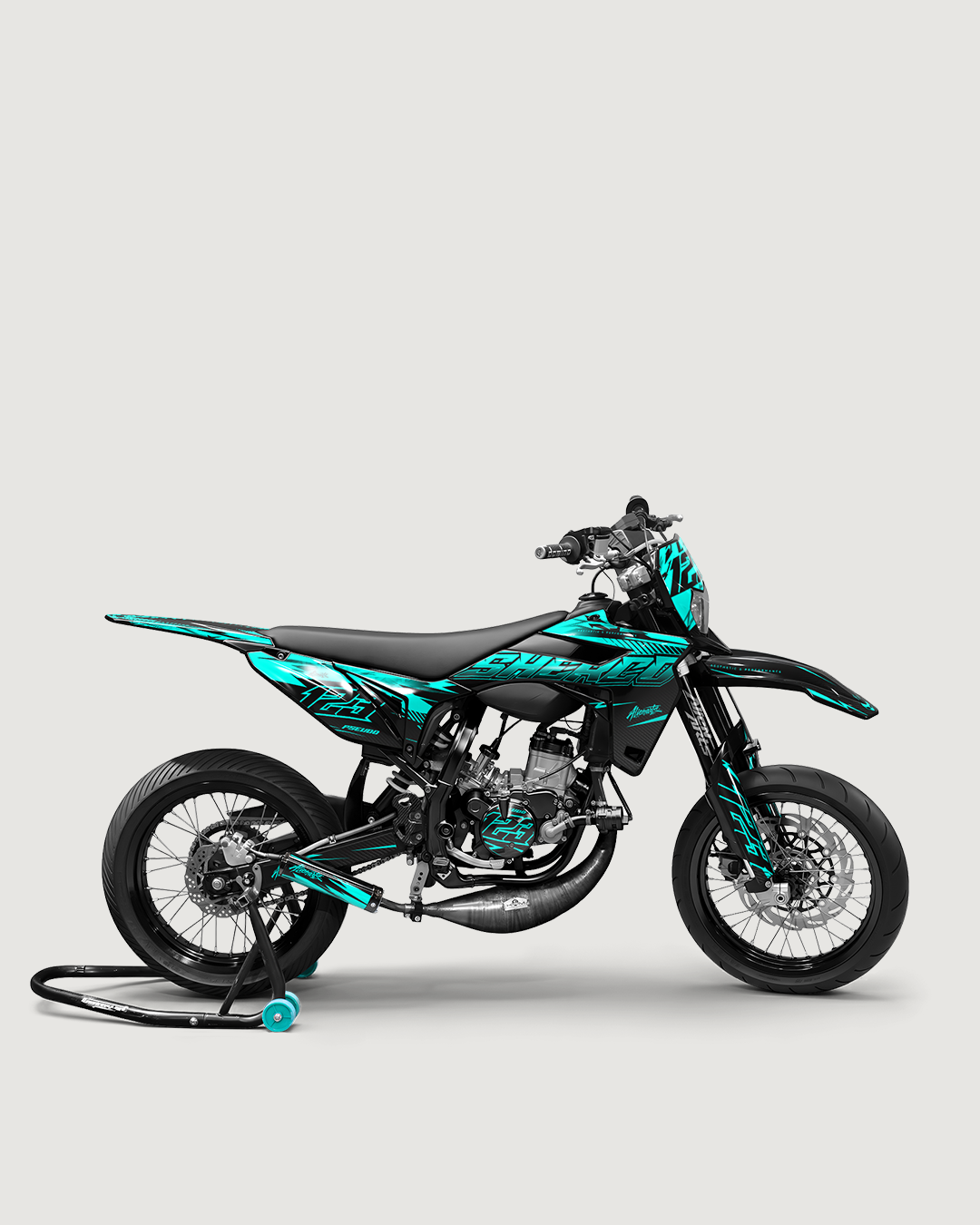 REAPER - Kit deco SHERCO 50cc - Turquoise — vue de côté