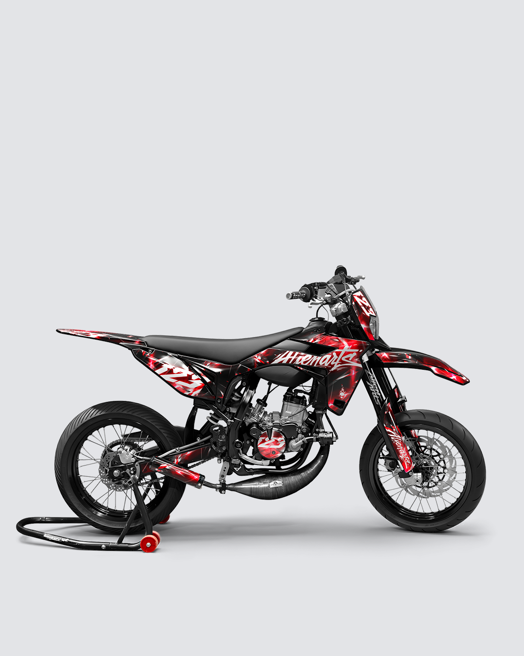 PLASMA - Kit deco SHERCO 50cc - Rouge — vue de côté