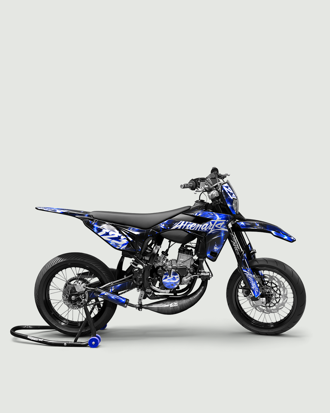 PLASMA - Kit deco SHERCO 50cc - Bleu — vue de côté