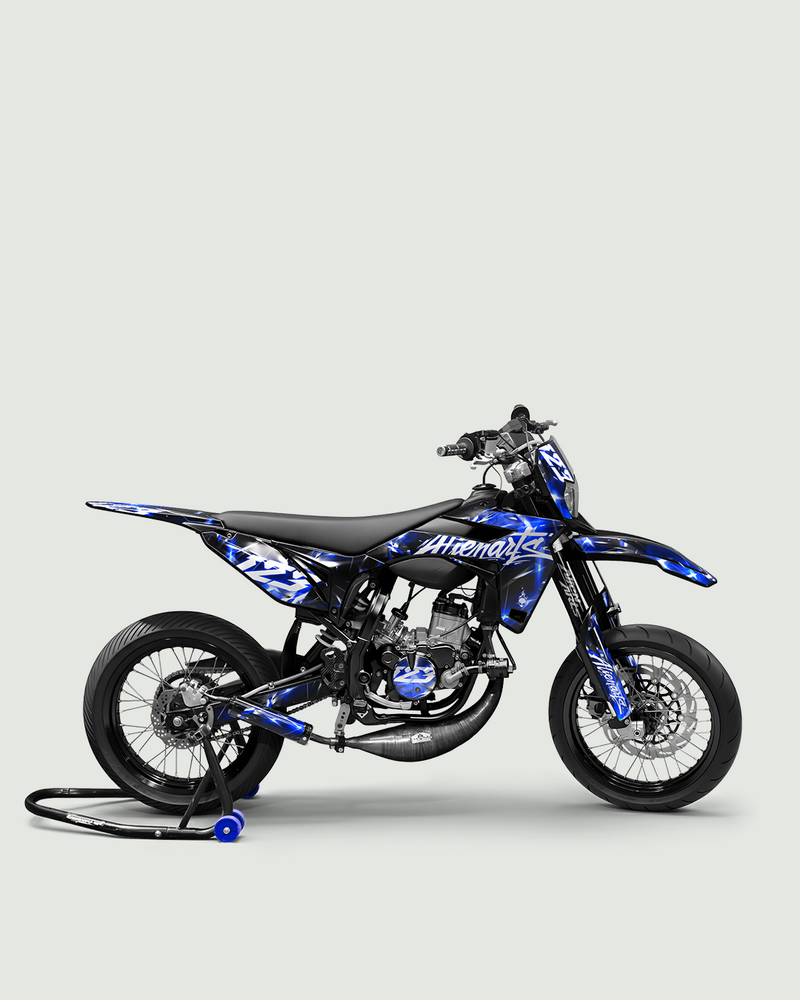 PLASMA - Kit deco SHERCO 50cc - Bleu — vue de côté