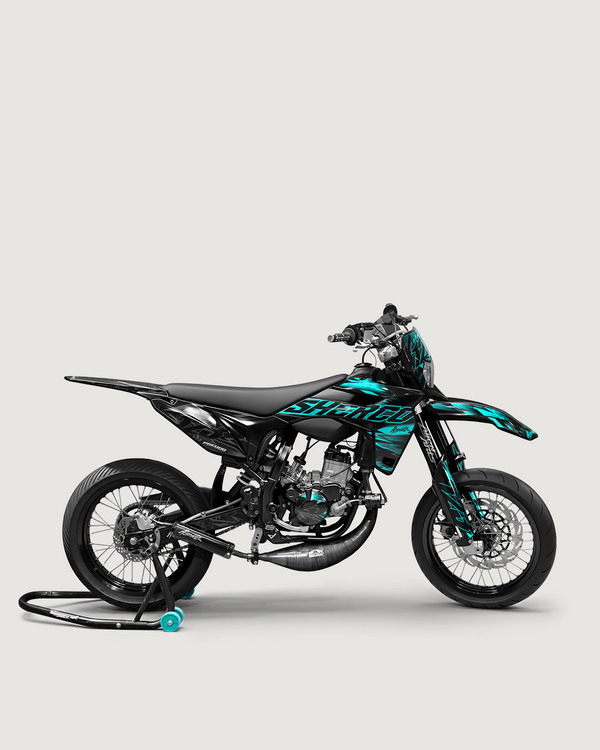 NEMESIS - Kit deco SHERCO 50cc - Turquoise — vue de côté