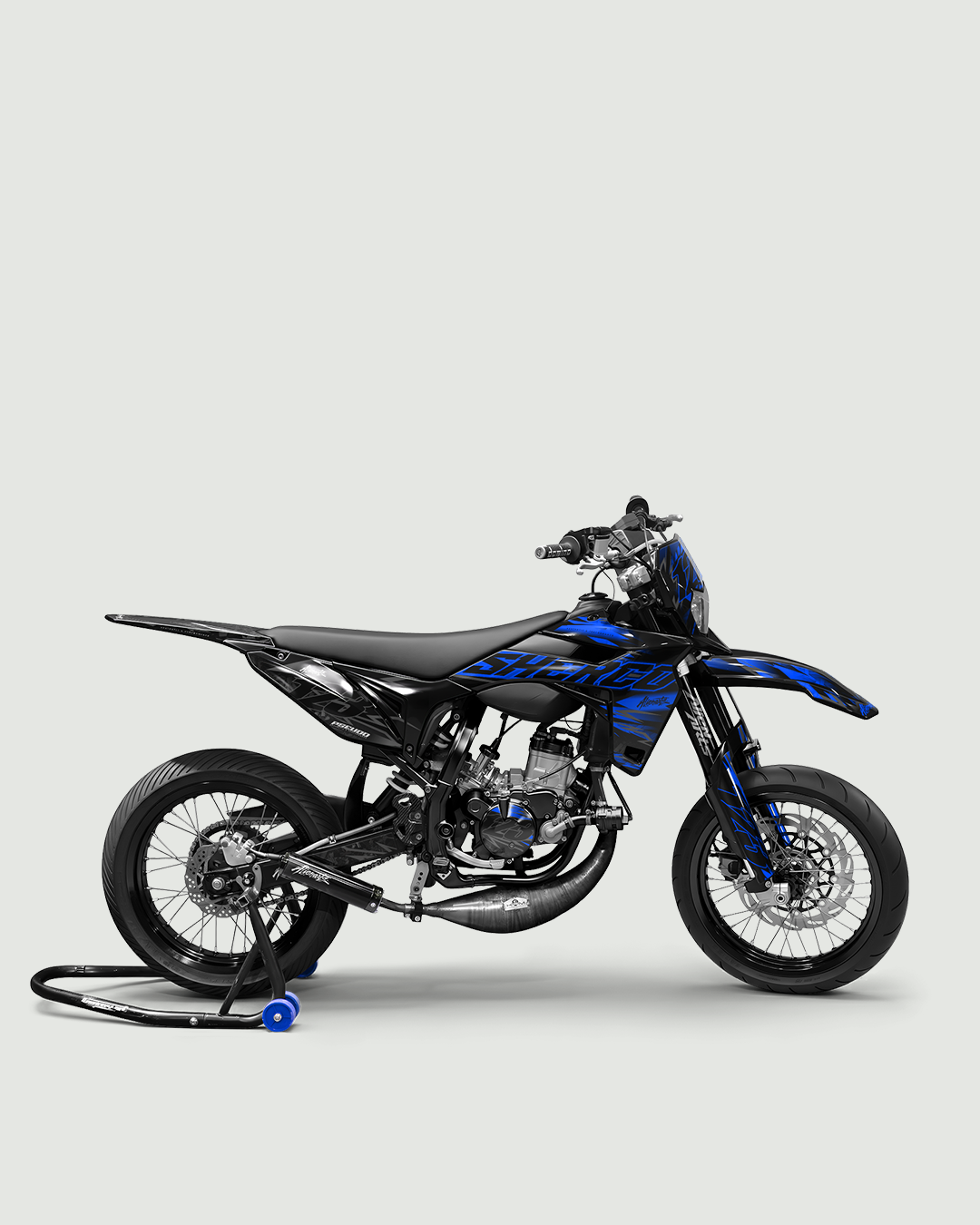 NEMESIS - Kit deco SHERCO 50cc - Bleu — vue de côté