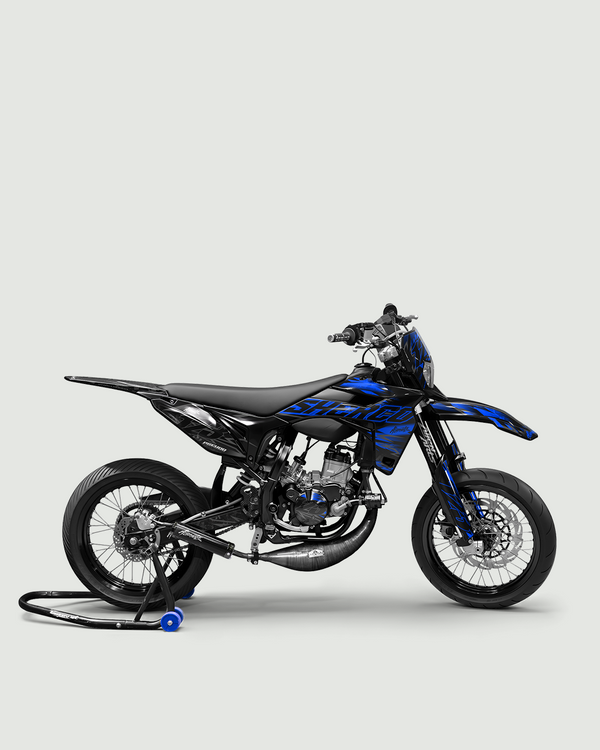 NEMESIS - Kit deco SHERCO 50cc - Bleu — vue de côté