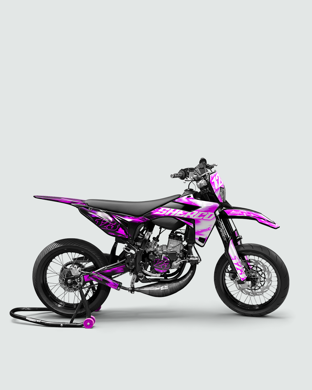 RUSH - Kit deco SHERCO 50cc - Rose — vue de côté