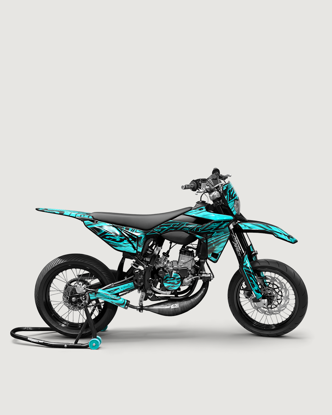 VORTEX - Kit deco SHERCO 50cc - Turquoise — vue de côté