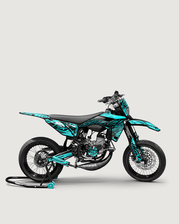 VORTEX - Kit deco SHERCO 50cc - Turquoise — vue de côté