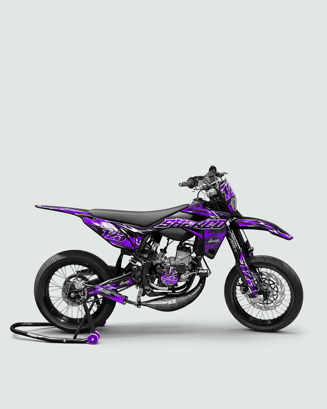 RAMPAGE - Kit deco SHERCO 50cc - Violet — vue de côté