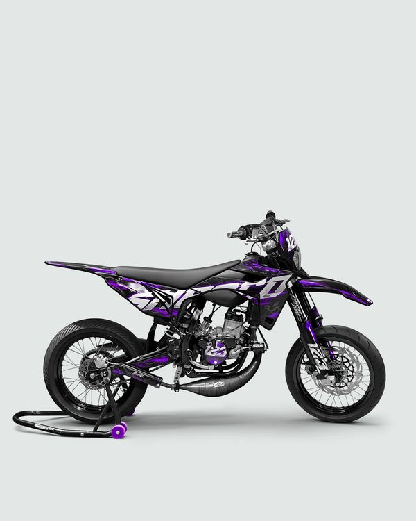STORMX - Kit deco SHERCO 50cc - Violet — vue de côté
