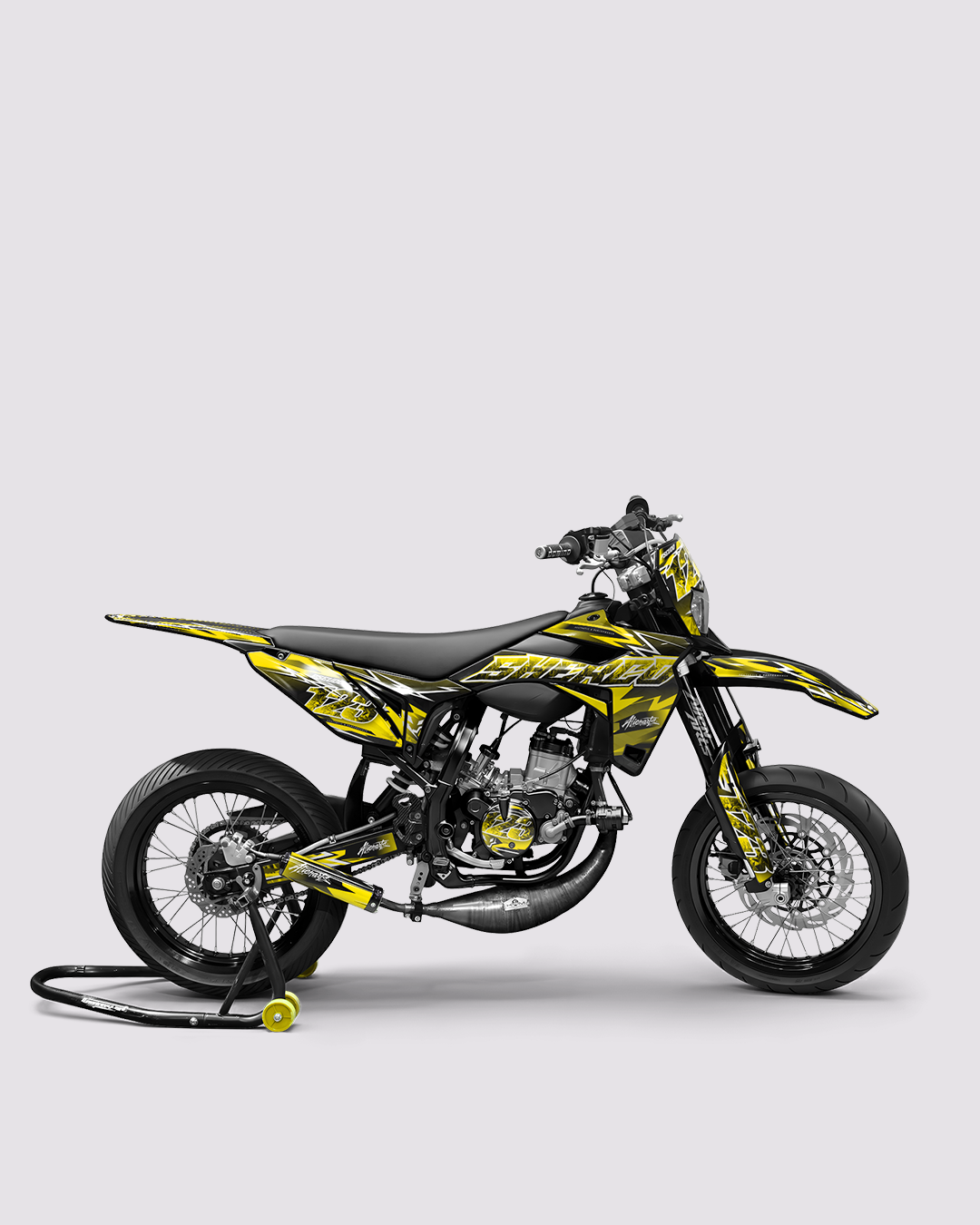 RAMPAGE - Kit deco SHERCO 50cc - Jaune — vue de côté