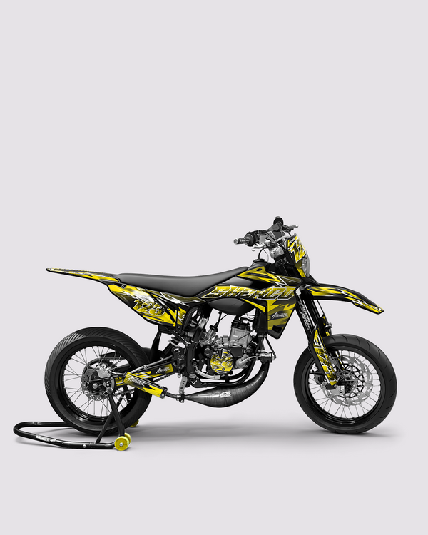 RAMPAGE - Kit deco SHERCO 50cc - Jaune — vue de côté
