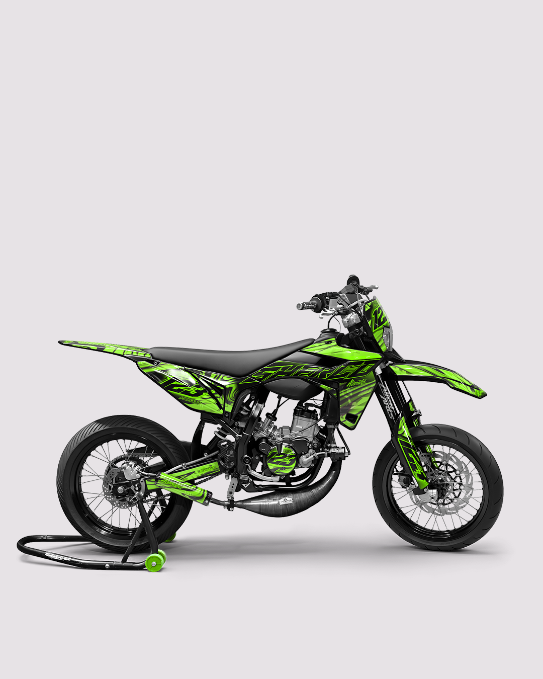 VORTEX - Kit deco SHERCO 50cc - Vert — vue de côté