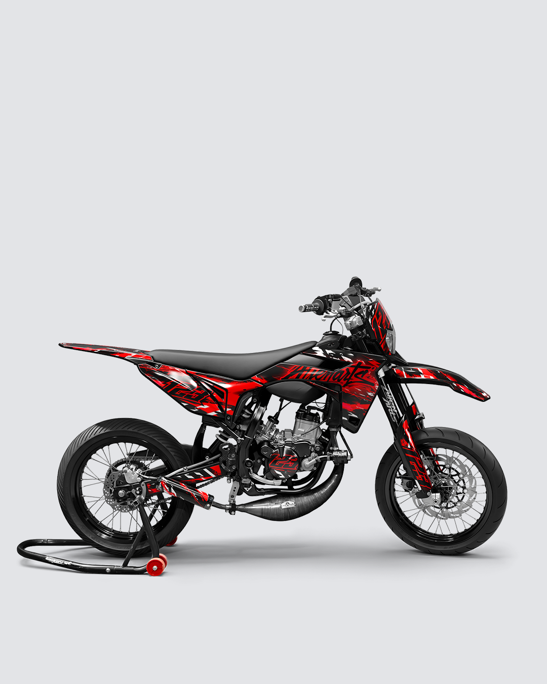 ROGUE - Kit deco SHERCO 50cc - Rouge — vue de côté