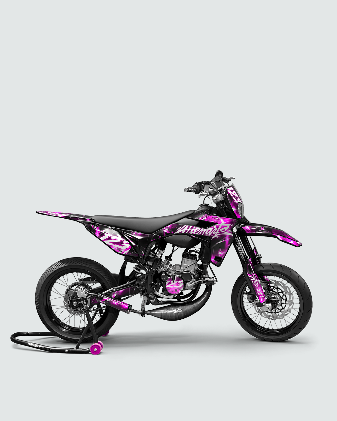 PLASMA - Kit deco SHERCO 50cc - Rose — vue de côté