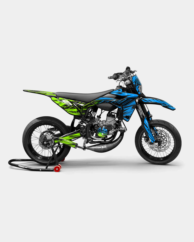 PAENO - Kit deco SHERCO 50cc - Bleu Vert