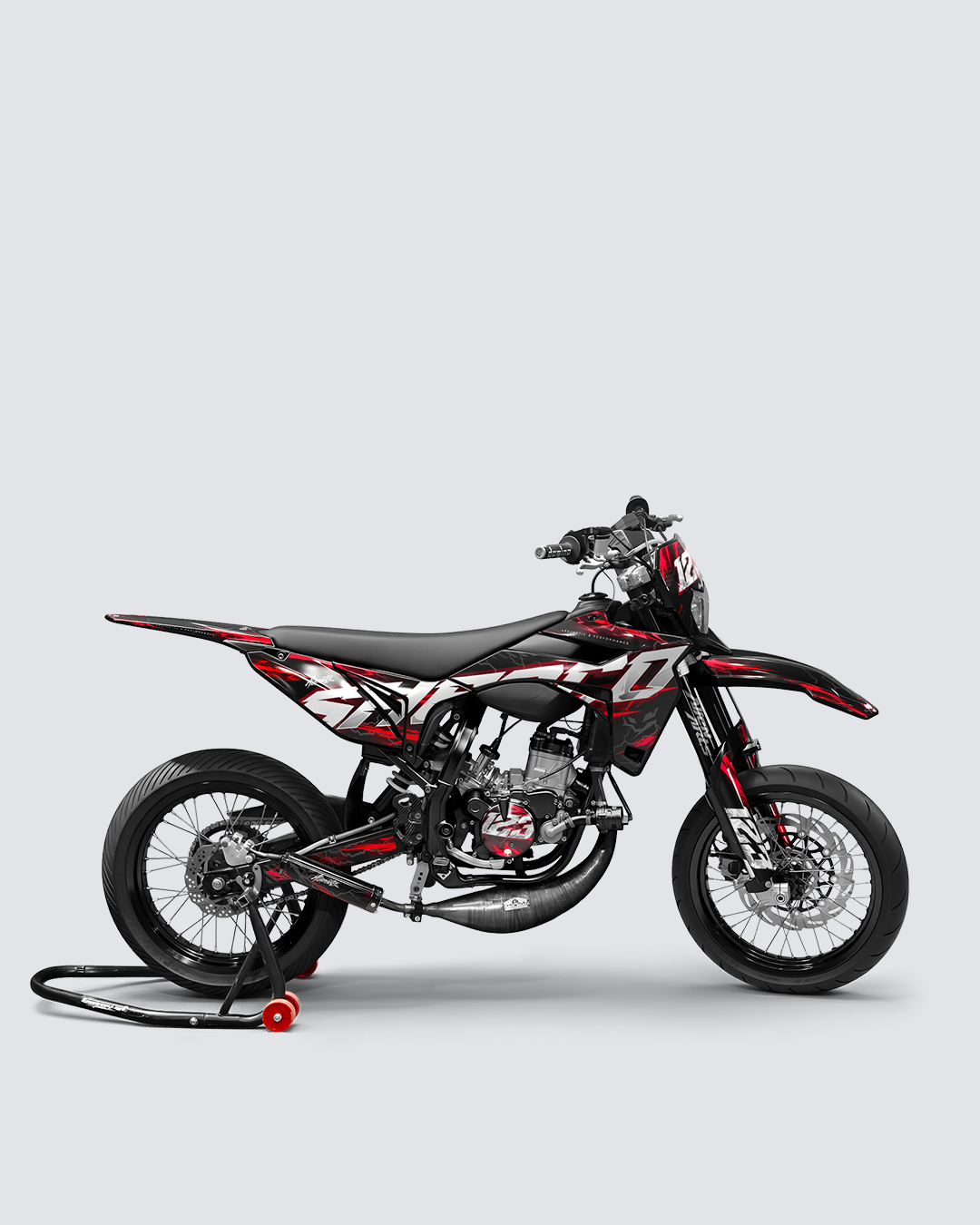 STORMX - Kit deco SHERCO 50cc - Rouge — vue de côté