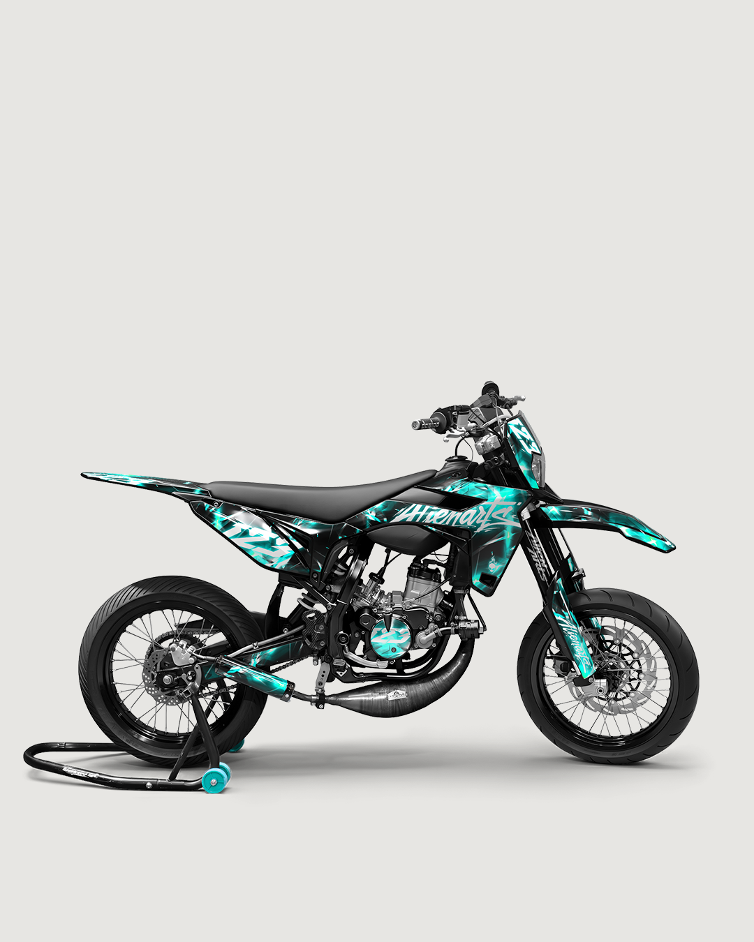 PLASMA - Kit deco SHERCO 50cc - Turquoise — vue de côté