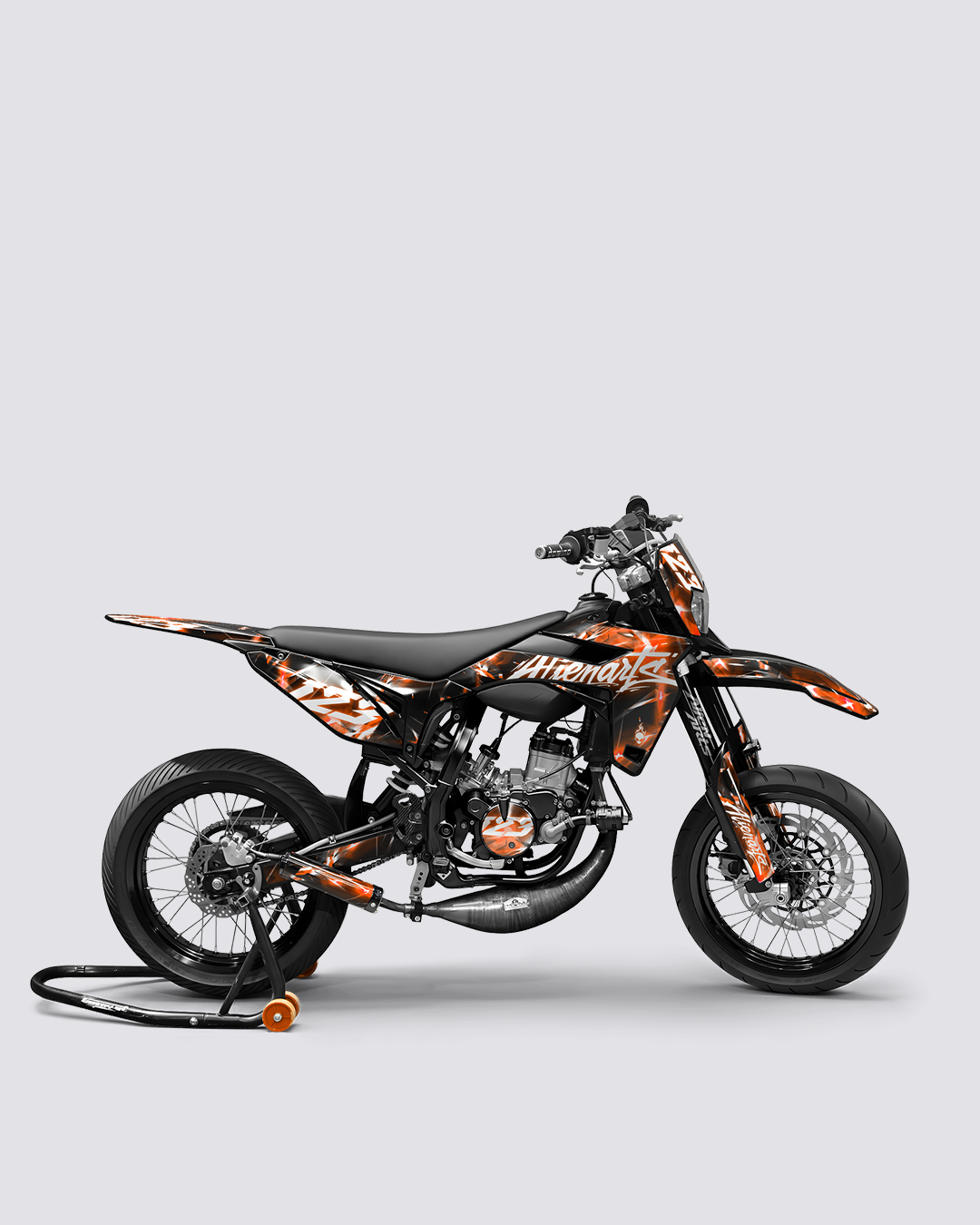 PLASMA - Kit deco SHERCO 50cc - Orange — vue de côté