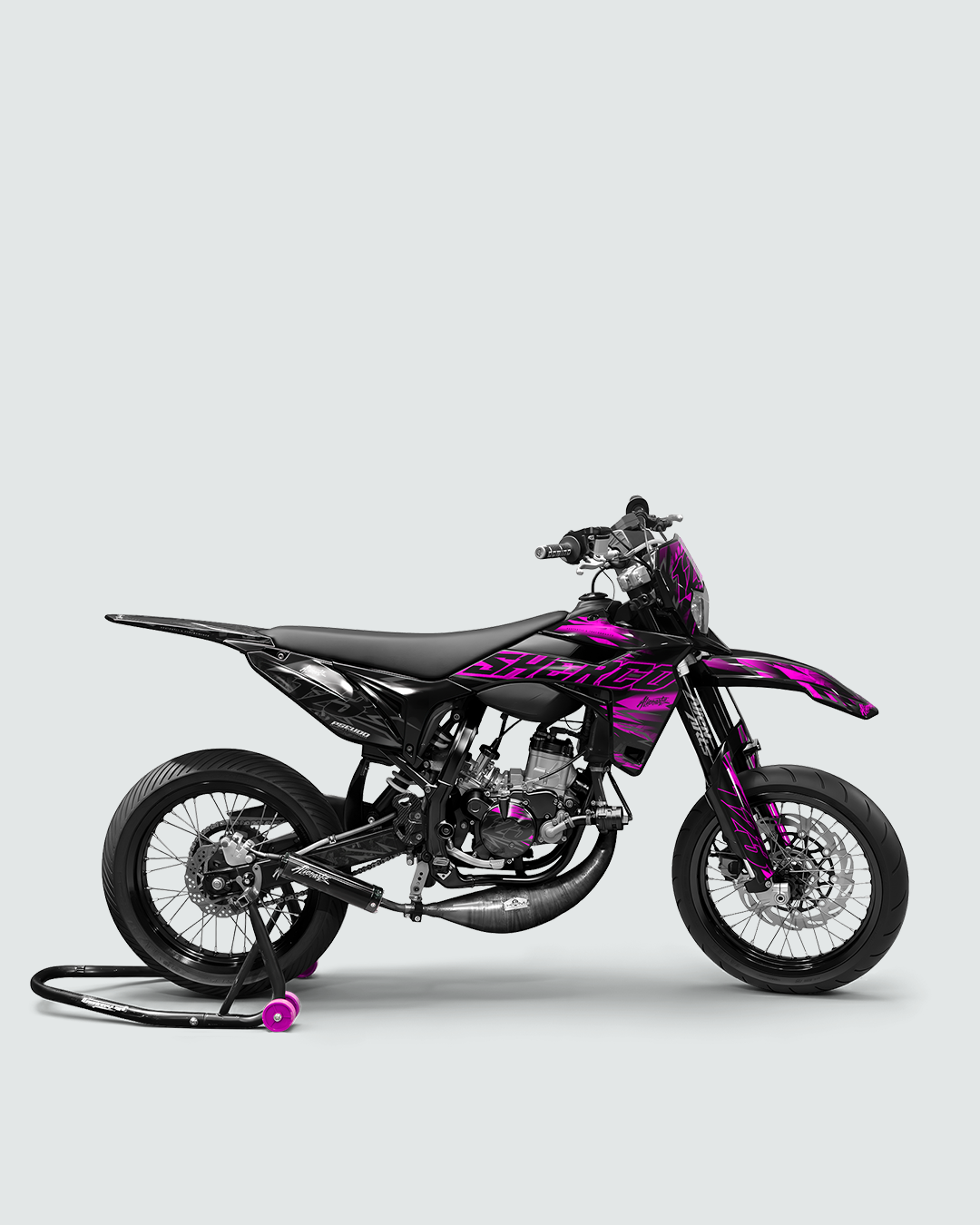 NEMESIS - Kit deco SHERCO 50cc - Rose — vue de côté