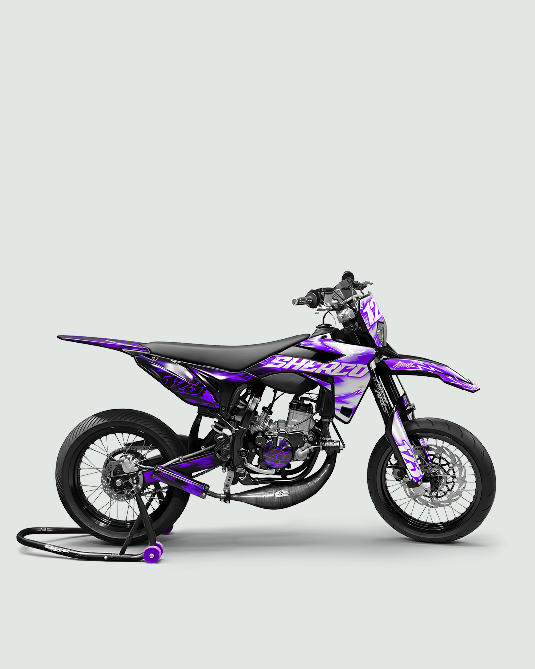 RUSH - Kit deco SHERCO 50cc - Violet — vue de côté