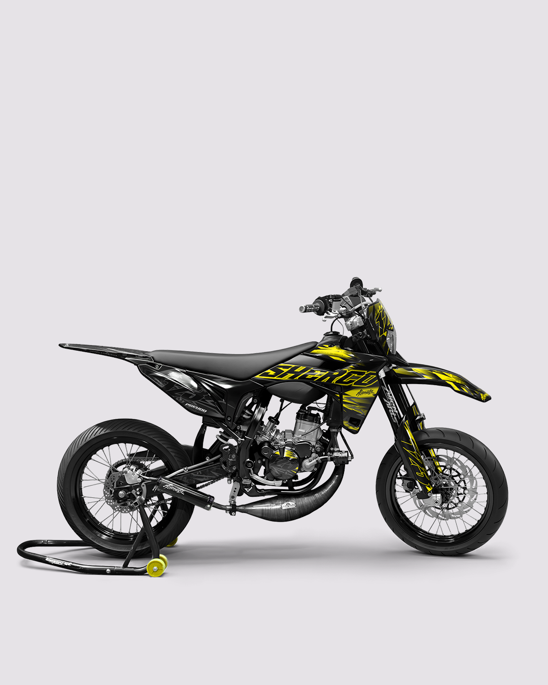 NEMESIS - Kit deco SHERCO 50cc - Jaune — vue de côté